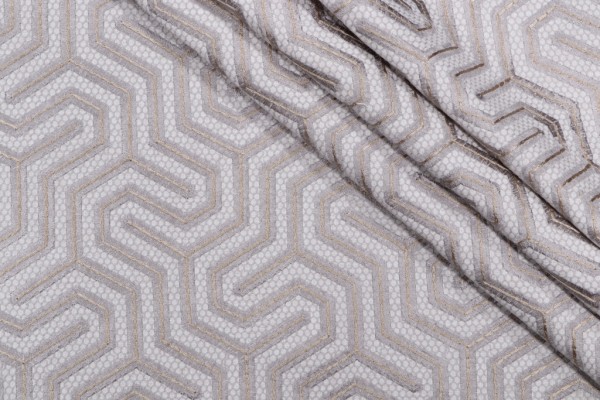 PK Lifestyles Cayden Embroidered Drapery Fabric in Fossile 