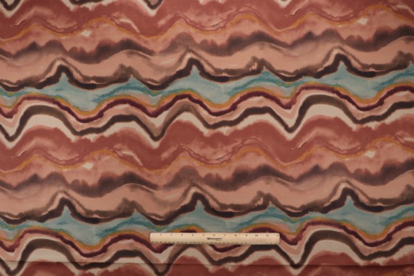 Waverly In Layers Printed Cotton Twill Drapery Fabric in Jasper 