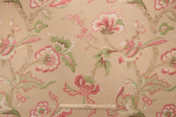 Thibaut Shrewsbury F9146 Printed Drapery Fabric in Camel