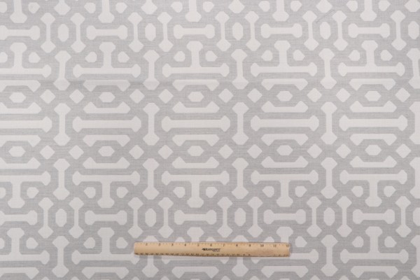 Sunbrella Fretwork Woven Solution Dyed Acrylic Outdoor Fabric in Pewter 