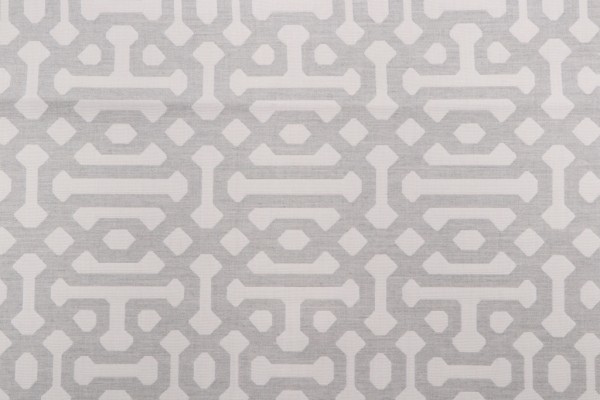 Sunbrella Fretwork Woven Solution Dyed Acrylic Outdoor Fabric in Pewter 