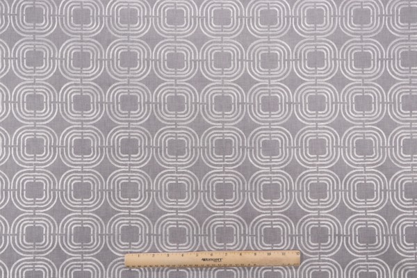 PK Lifestyles Chain Reaction Embroidered Drapery Fabric in Sterling