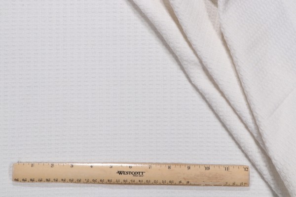 Basket Weave Woven Outdoor Fabric in Ivory