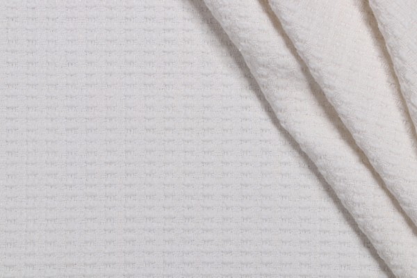 Basket Weave Woven Outdoor Fabric in Ivory