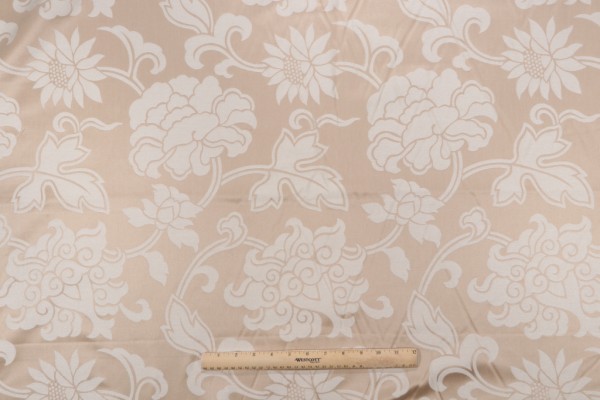 Anna French Harmony Damask W85386 Woven Upholstery Fabric in Beige for Thibaut