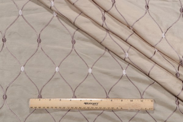 Envy Embroidered Drapery Fabric in Straw