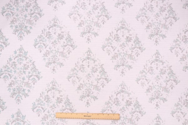 Lacefield Blythe Printed Cotton Drapery Fabric in Mineral White