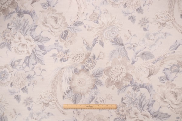 Kaufmann Valentina Printed Cotton Drapery Fabric in Dove