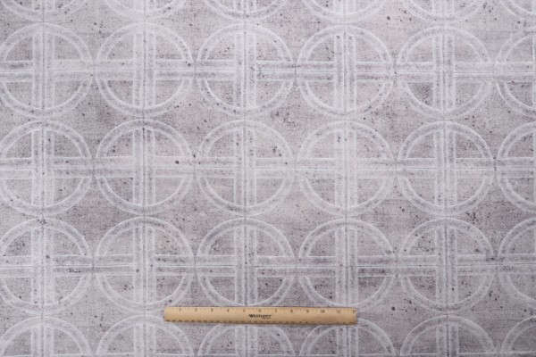 TFA Frill Seeker Printed & Embroidered Drapery Fabric in Stone