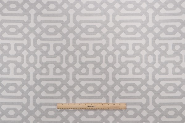 Sunbrella Fretwork 45991-0002 Woven Solution Dyed Acrylic Outdoor Fabric in Pewter