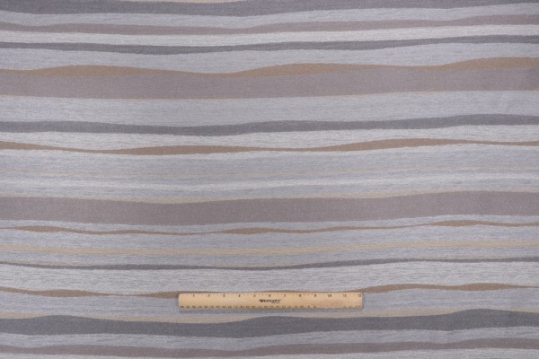 Ambergris Stripe Woven Outdoor Fabric in Stone