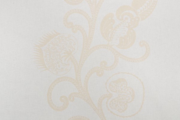 Scalamandre Sea Thistle Printed Cotton Drapery Fabric in Vanilla