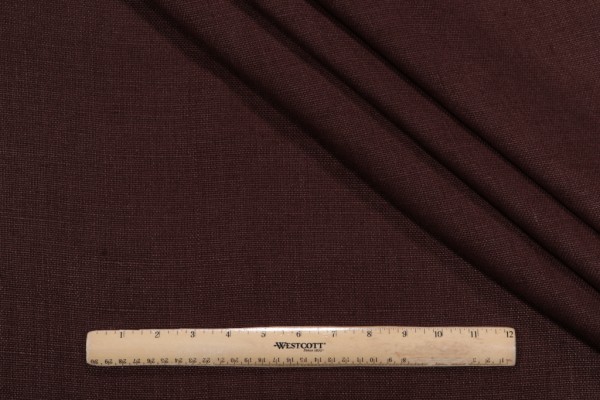 Kaufmann Slubby Linen Woven Decorator Fabric in Chocolate 