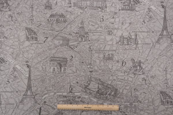 PK Lifestyles Parissierre Printed Drapery Fabric in Pewter 