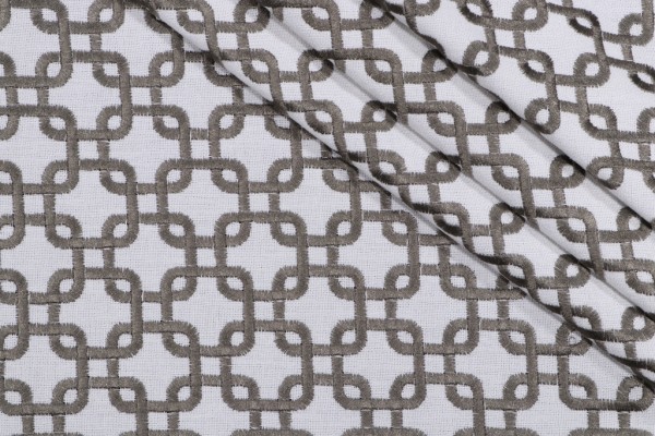 Heritage Fabrics Boulder Embroidered Drapery Fabric in Steel 