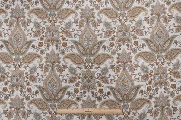 Sample of Belle Maison Sullivan Printed Linen Blend Drapery Fabric in Natural 