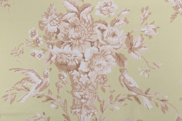 Thibaut Robin F91321 Printed Cotton Drapery Fabric in Green