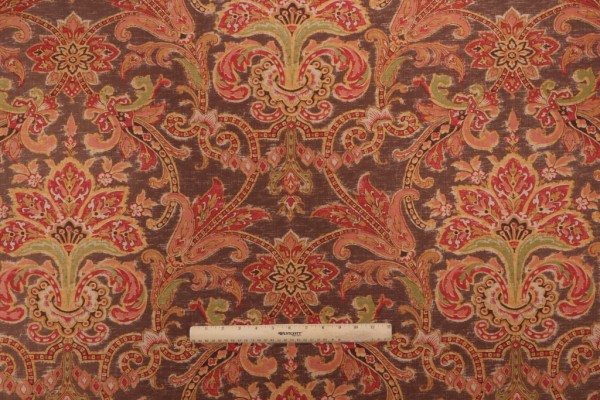 Thibaut Leopold F93303 Printed Cotton Drapery Fabric in Brown