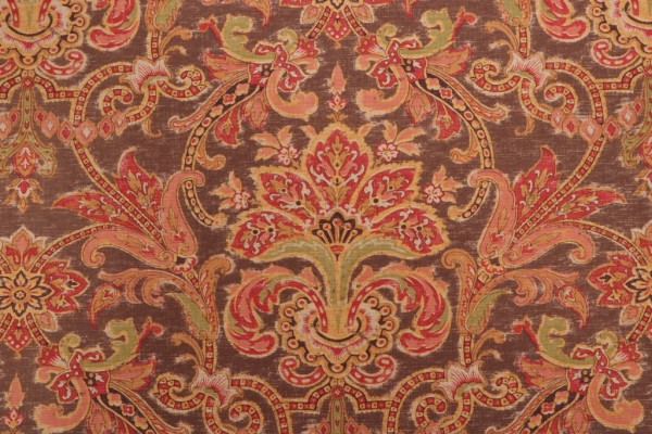 Thibaut Leopold F93303 Printed Cotton Drapery Fabric in Brown