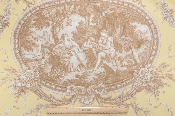 Click for 4.63 Yards Thibaut Biltmore F97314 Printed Cotton Drapery Fabric in Brown on Yellow Thibaut Biltmore F97314 Printed Cotton Drapery Fabric in Brown on Yellow