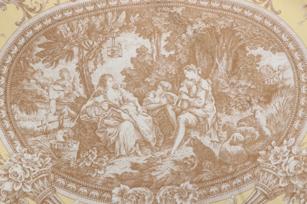 Click for 4.63 Yards Thibaut Biltmore F97314 Printed Cotton Drapery Fabric in Brown on Yellow Thibaut Biltmore F97314 Printed Cotton Drapery Fabric in Brown on Yellow