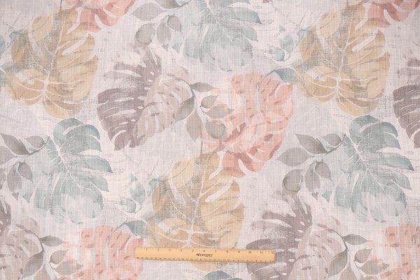 Golding In The Tropics Printed Cotton Drapery Fabric in Mineral
