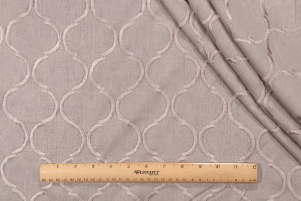 Richloom Platinum Collection Ornella Embroidered Sheer Drapery Fabric in Silver