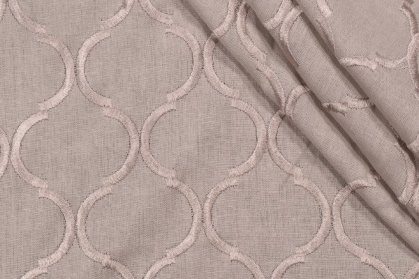 Richloom Platinum Collection Ornella Embroidered Sheer Drapery Fabric in Silver