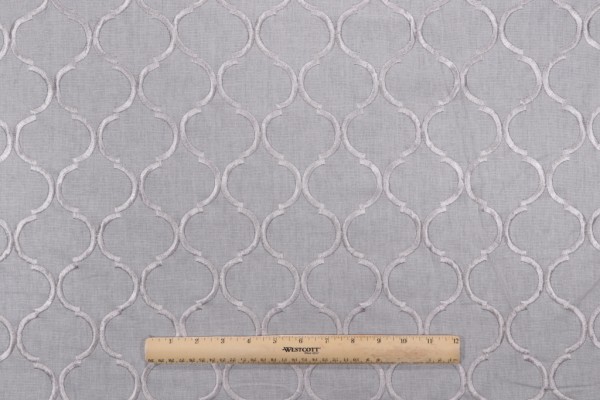 Richloom Ornella Embroidered Drapery Fabric in Silver