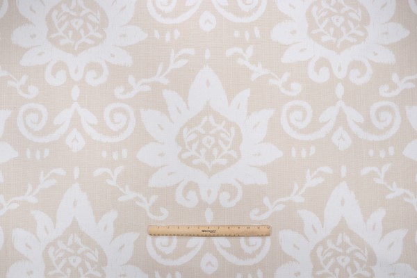 Thibaut Bridgewater Damask F9162 Printed Cotton Drapery Fabric in Beige