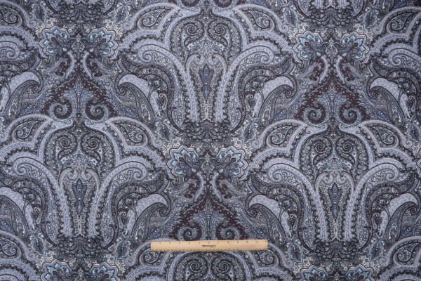 Click for 1 Yards Thibaut Charlton Paisley F99017 Printed Cotton Drapery Fabric in Blue Thibaut Charlton Paisley F99017 Printed Cotton Drapery Fabric in Blue