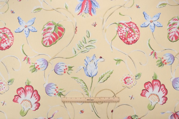 Click for 1 Yards Thibaut Westfield F9157 Printed Cotton Drapery Fabric in Yellow Thibaut Westfield F9157 Printed Cotton Drapery Fabric in Yellow