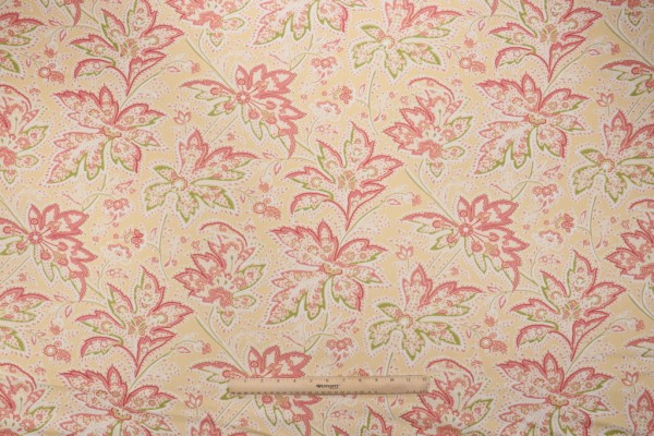 Click for 1 Yards Thibaut Brunswick F9106 Printed Cotton Twill Drapery Fabric in Yellow Thibaut Brunswick F9106 Printed Cotton Twill Drapery Fabric in Yellow