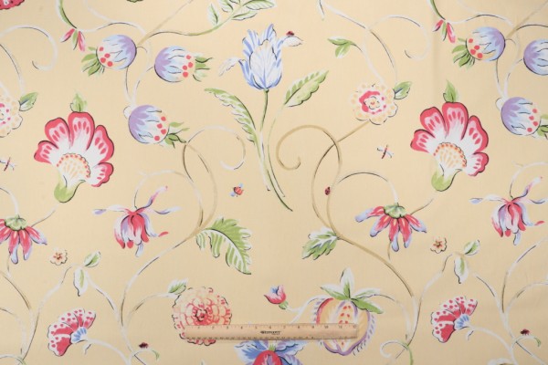 Click for 1 Yards Thibaut Westfield F9157 Printed Cotton Drapery Fabric in Yellow Thibaut Westfield F9157 Printed Cotton Drapery Fabric in Yellow