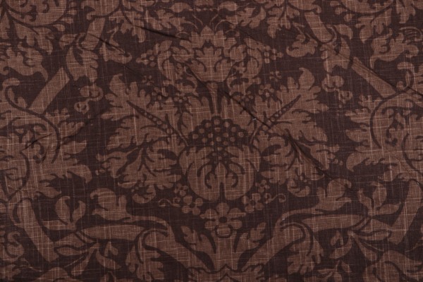 Thibaut Residence Damask F91350 Printed Linen Blend Drapery Fabric in Brown