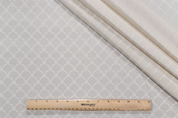 Daisy Gamble Woven Decorator Fabric in Snow