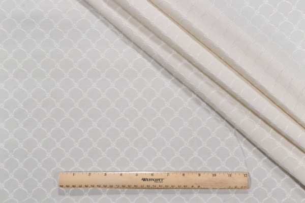 Daisy Gamble Woven Decorator Fabric in Snow