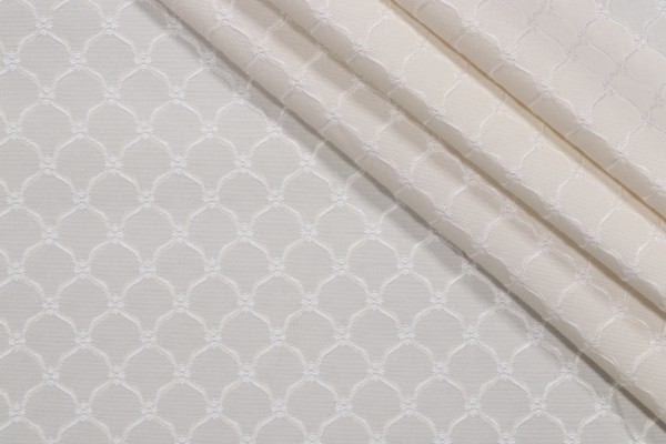 Daisy Gamble Woven Decorator Fabric in Snow