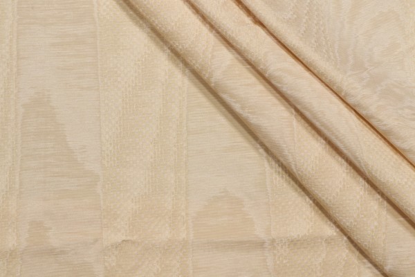 Fonthill Rayure Marquis Moire Decorator Fabric in Champagne for Scalamandre