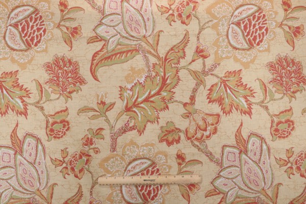 Thibaut Jacobean Trail F93312 Printed Drapery Fabric in Gold