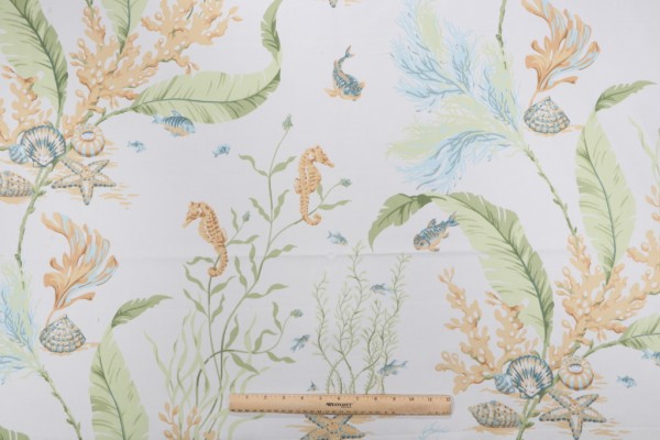 Click for 1.38 Yards Thibaut Tidal Pool F96703 Printed Cotton Drapery Fabric in Off-White Thibaut Tidal Pool F96703 Printed Cotton Drapery Fabric in Off-White