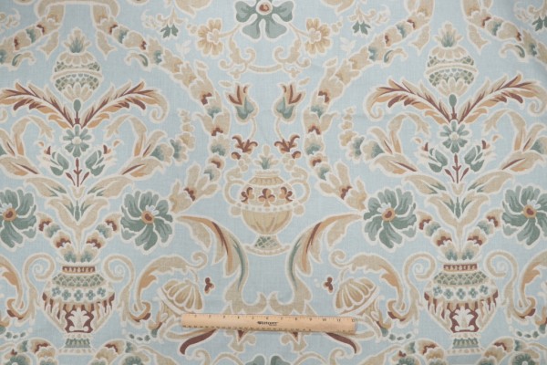 Thibaut Palisades F93824 Printed Drapery Fabric in Aqua