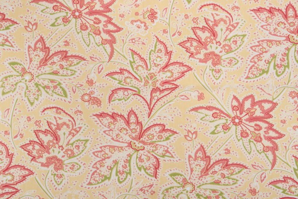 Thibaut Brunswick F9106 Printed Cotton Twill Drapery Fabric in Yellow