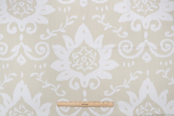 Thibaut Bridgewater F9162 Printed Cotton Drapery Fabric in Beige
