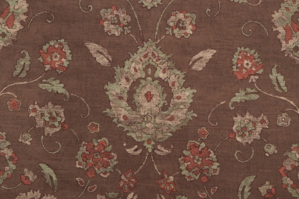 Thibaut Mission F93831 Printed Cotton Drapery Fabric in Brown