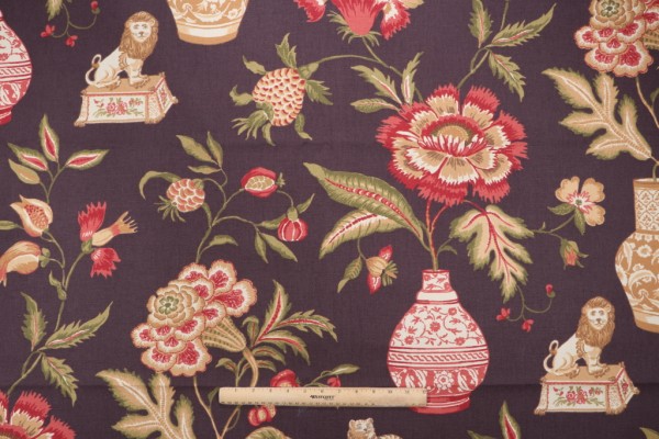 Thibaut Marrakesh F93326 Printed Drapery Fabric in Eggplant