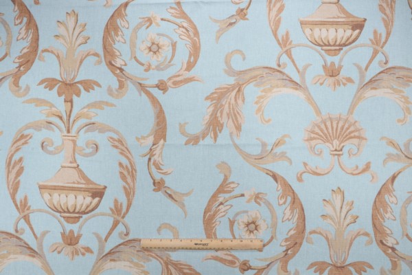 Thibaut Valencia F91326 Printed Drapery Fabric in Aqua