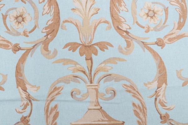 Thibaut Valencia F91326 Printed Drapery Fabric in Aqua