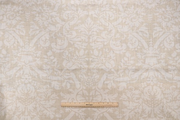 Thibaut Residence Damask F91348 Printed Linen Blend Drapery Fabric in Beige