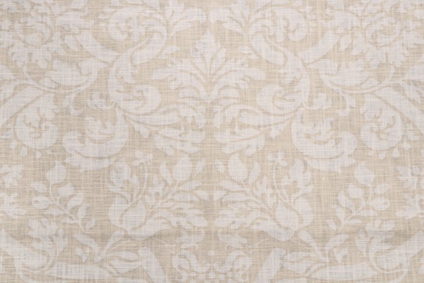 Thibaut Residence Damask F91348 Printed Linen Blend Drapery Fabric in Beige